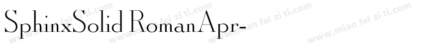 SphinxSolid RomanApr字体转换